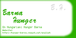 barna hunger business card